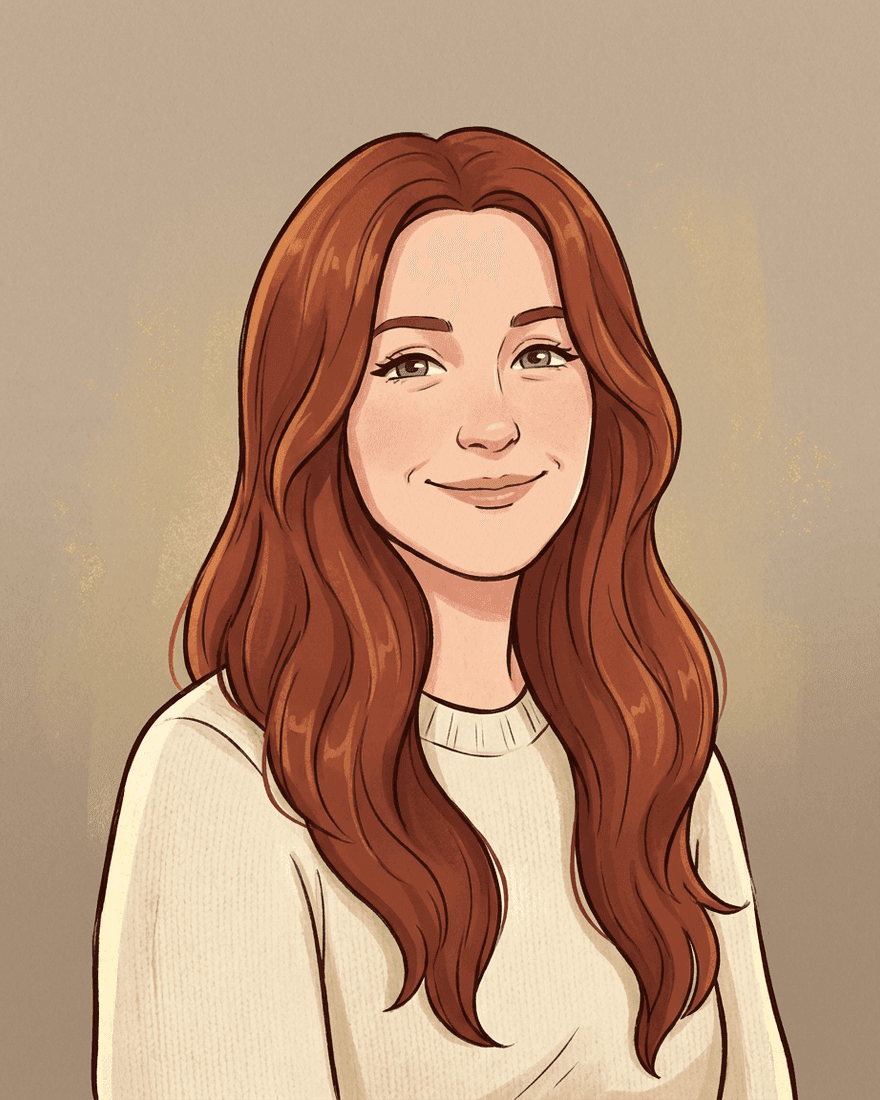 Lea, die KI-Assistentin von Zweithaar-Liebe, als Zeichnung